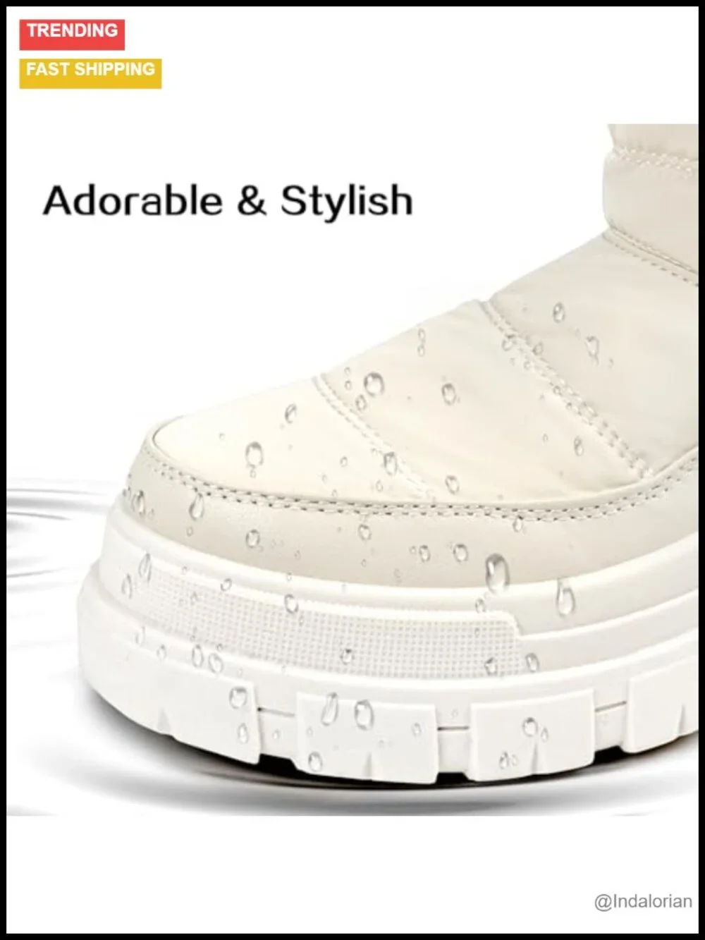 Mid-Calf Waterproof Platform Winter Boots with Side Zipper